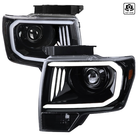 Spec-D Tuning Ford F150 Projector Headlights 2009-2014 2LHP-F15009BK-G2-TM